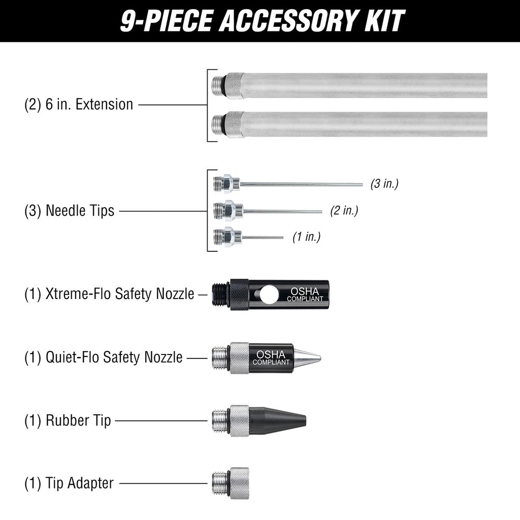 Flexzilla X1 Blow Gun Kit, 10-Piece, ZillaGreen - AG1500FZKIT