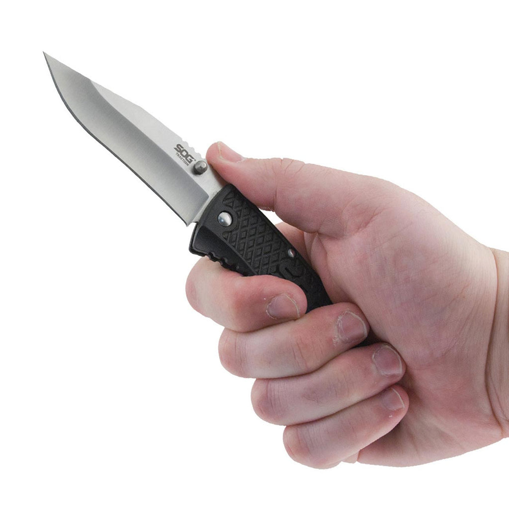 SOG Traction Folding Knife Clip Point
