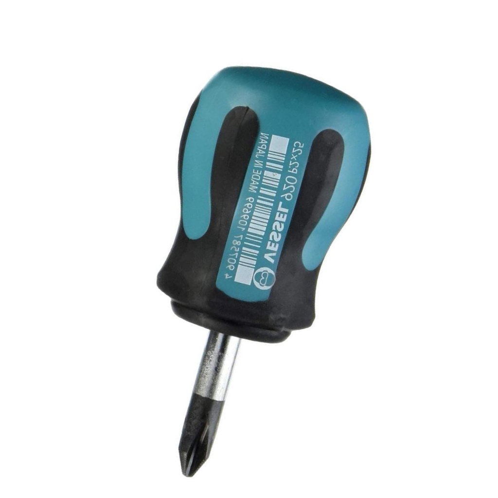 Vessel 920P225 Megadora JAWSFIT Stubby Screwdriver – JIS Cross-Point +2 x 25mm