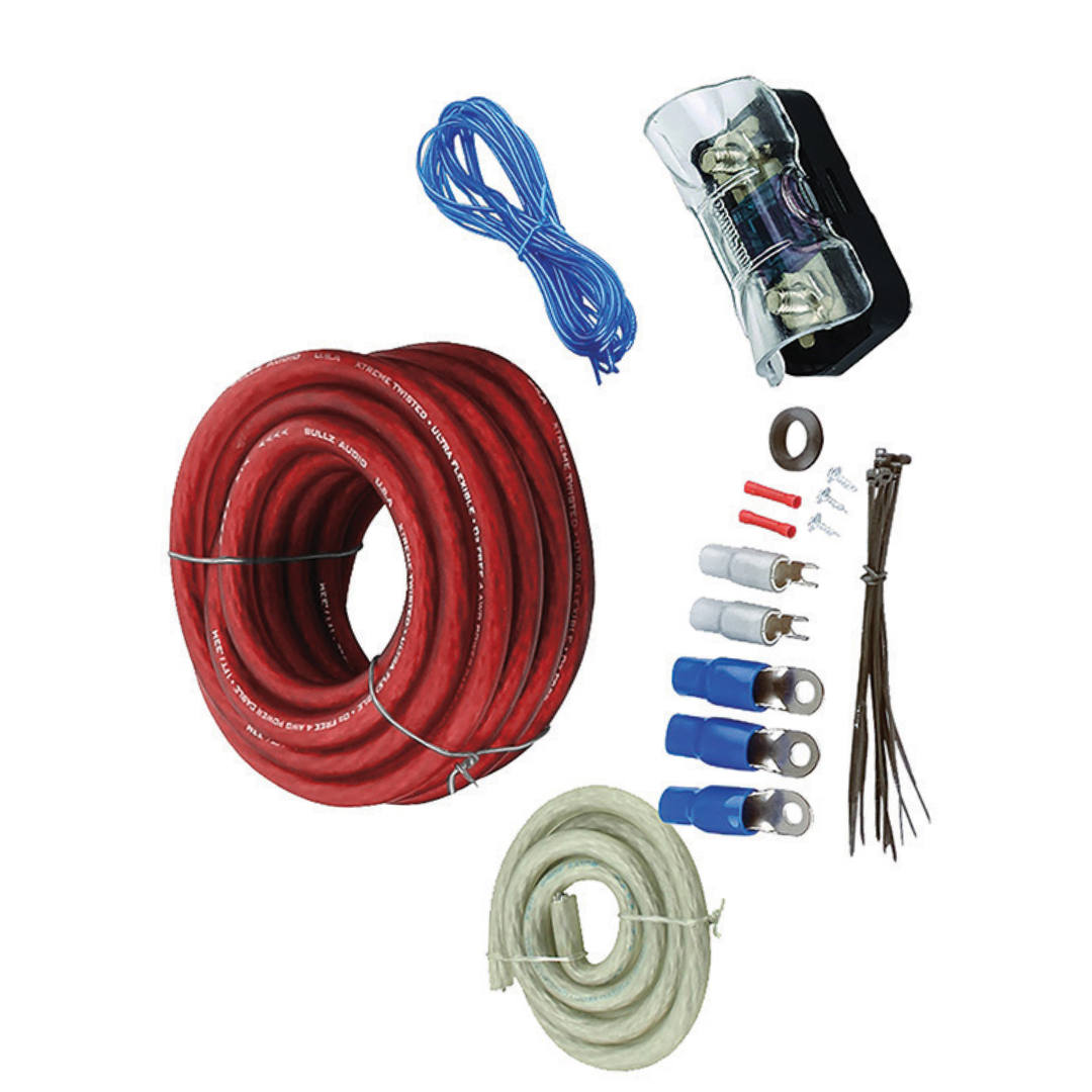 Bullz Audio BGE4RB 4 Gauge Amplifier Wiring Kit 2000W Complete Amp Install Kit