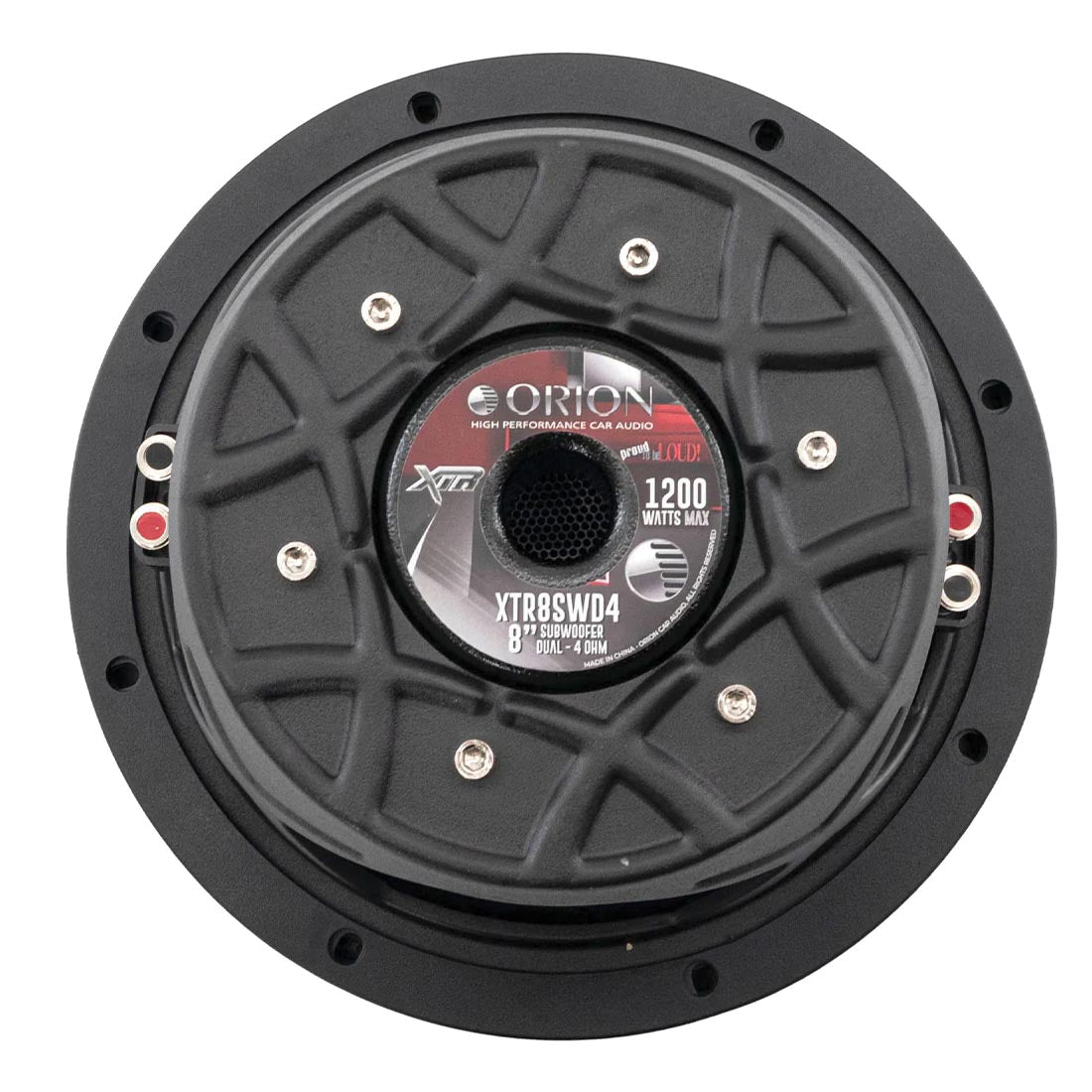 Orion XTR Series XTR8SWD4 Free Air Slim Shallow Mount 8” Car Subwoofer, 1200W Max Power, 300W RMS, Dual 4 Ohm, UV Coated Cone, NBR Surround – OEM Sub Replacement Compact for Lexus, BMW, Nissan, & More
