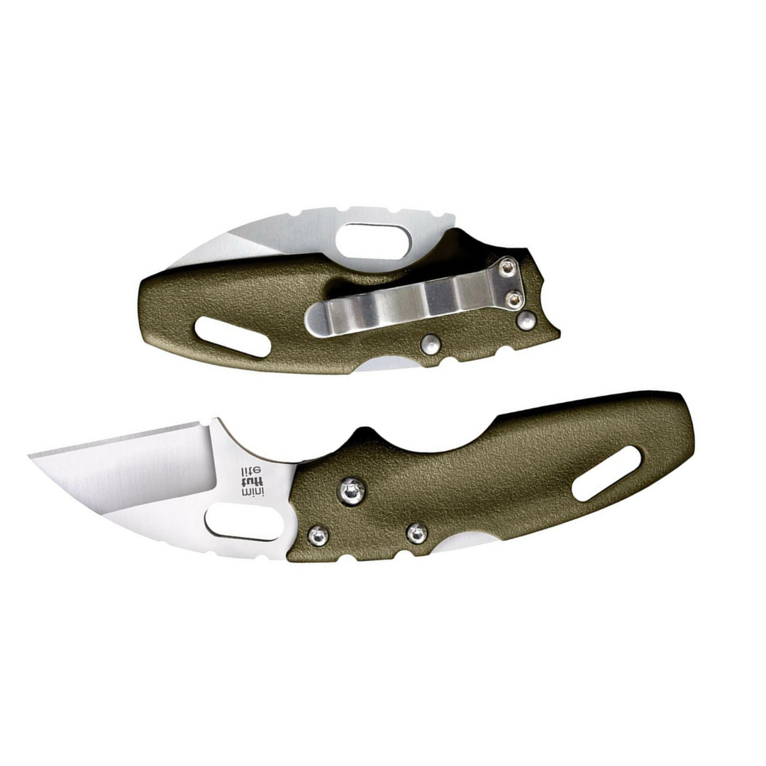 Cold Steel Mini Tuff Lite 2" 4034SS Sheepsfoot Razor-Sharp Blade 3" Griv-Ex OD Green Handle Everyday Carry Pocket Folding Knife