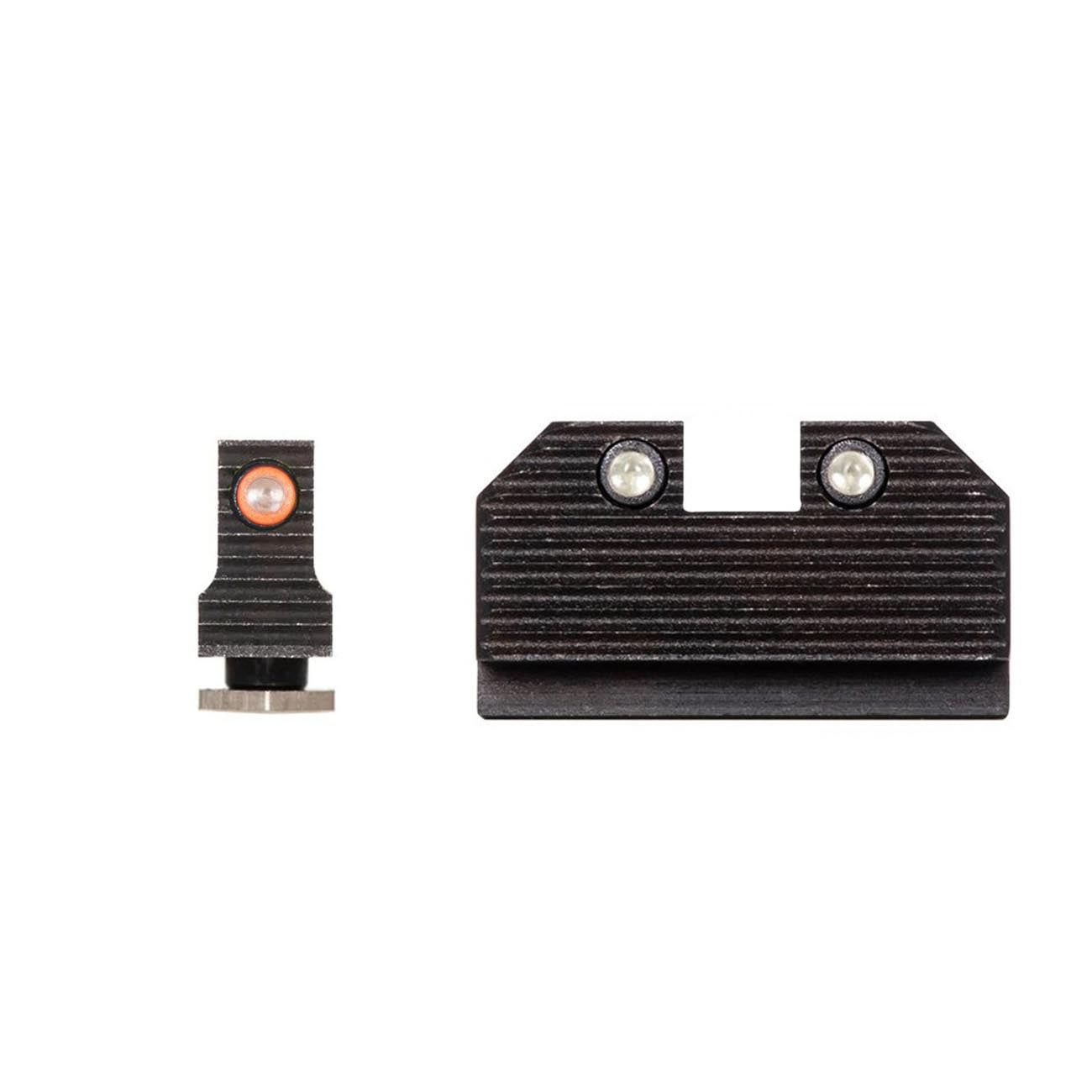 Night Fision Optics Ready Stealth .290-.313 Night Sight Set Compatible with Glосk 17/19/34, Orange Front Ring, Black Rear Rings