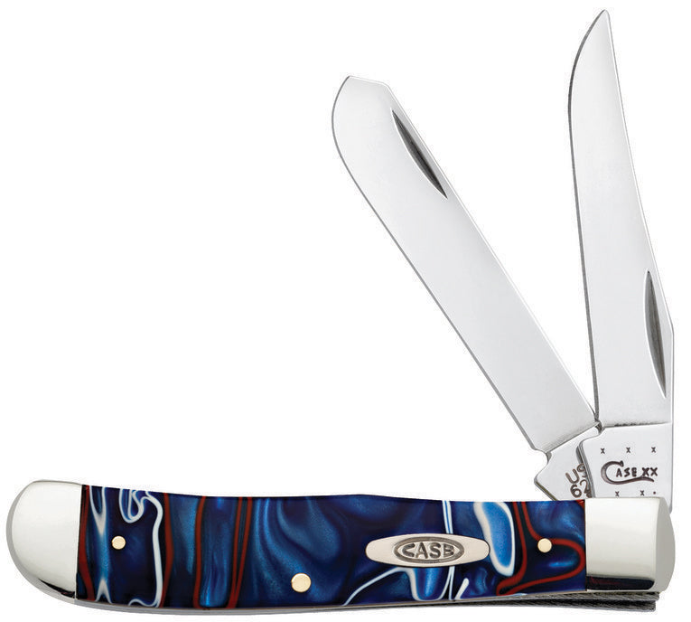 Case WR XX Pocket Knife Patriot Kirinite Trapper Item #11200 - (10254 SS) - Length Closed: 4 1/8 Inches