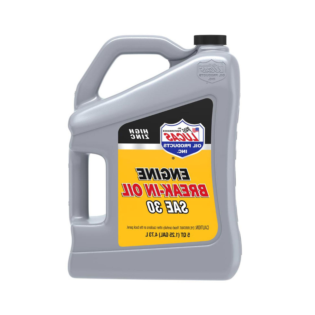Lucas Motor Oil, Break-In, 30W, Conventional, 5 qt Jug, Each