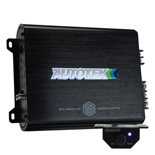 Autotek Street Machine 2600W Monoblock Car Audio Amplifier with Bass Knob & Equalizer to Optimize Frequencies for Subwoofers and Full-Range Speakers