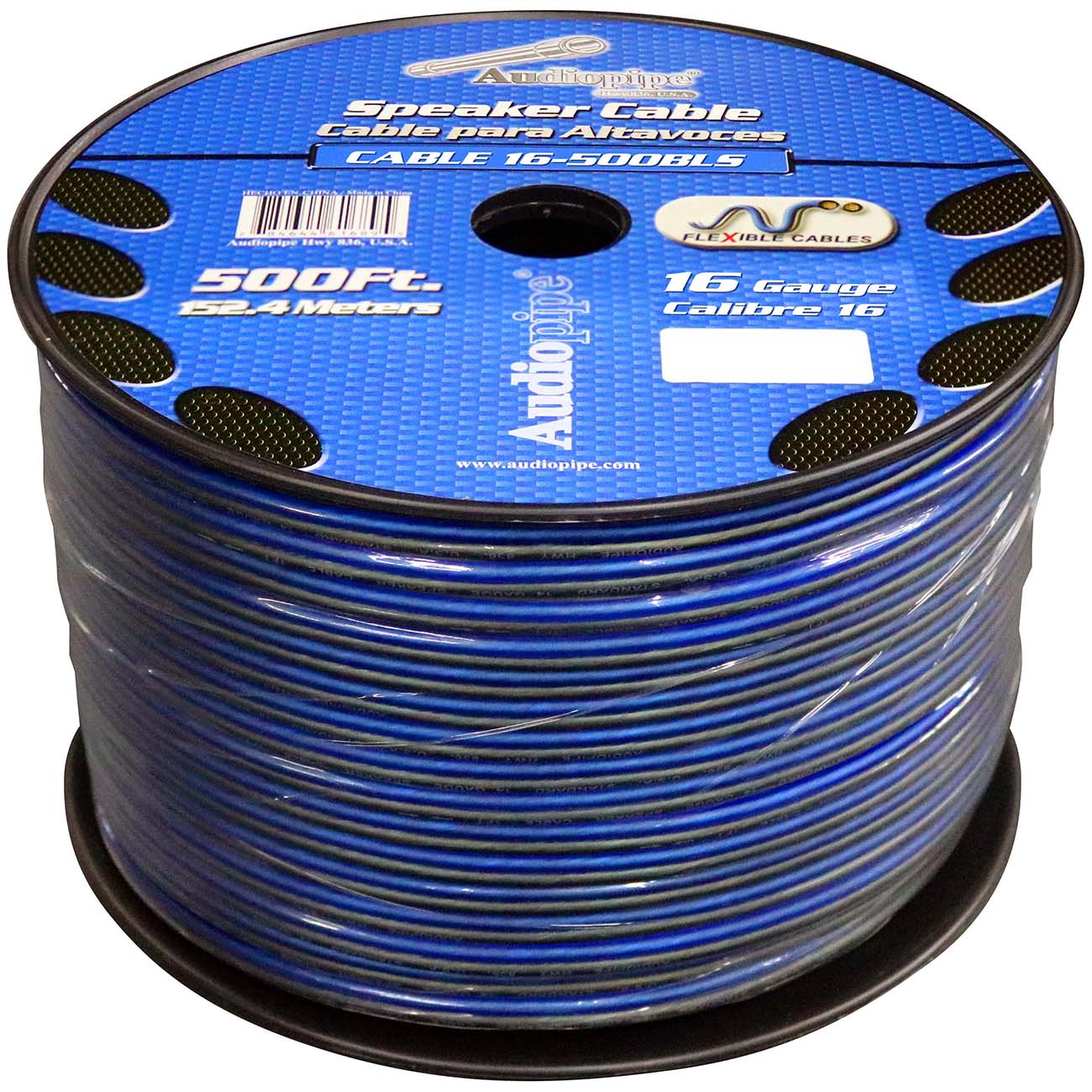 Audiopipe Cable16BLS500 16 GA 500 Spool Car Audio Speaker Cable 16 Gauge
