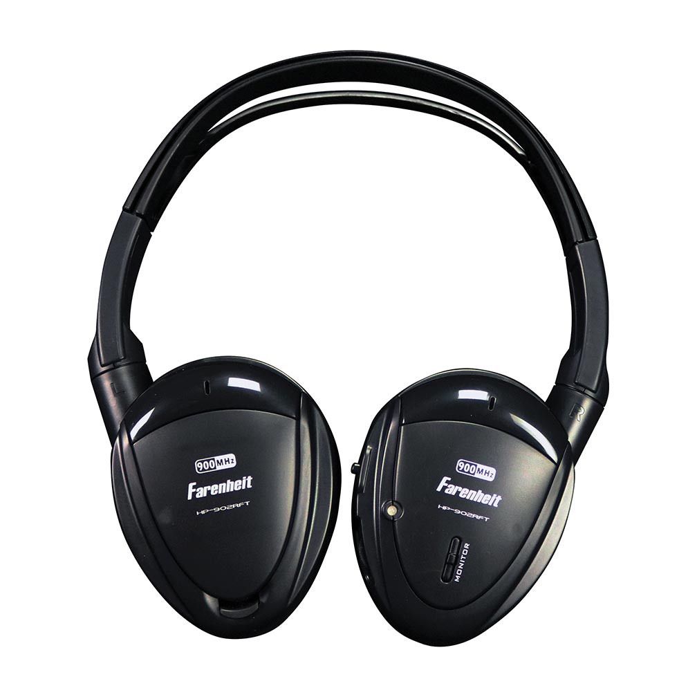 Power Acoustik HP902RFT Wireless RF Headphones Pair – 900MHz Dual Channel w/ FM Transmitter