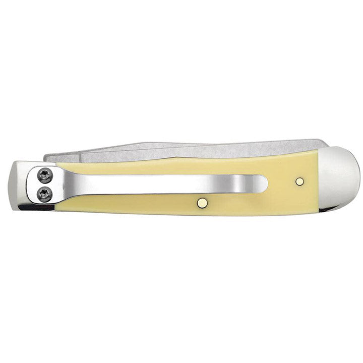 Case XX WR Pocket Knife Yellow Synthetic Trapper W/Clip (Cv) Item #30114 - (3254C Cv) - Length Closed: 4 1/8 Inches