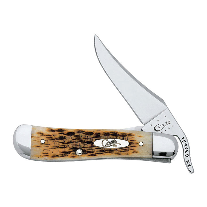 Case WR XX Pocket Knife Amber Jigged Bone Russlock Item #260 - (61953L SS) - Length Closed: 4 1/4 Inches