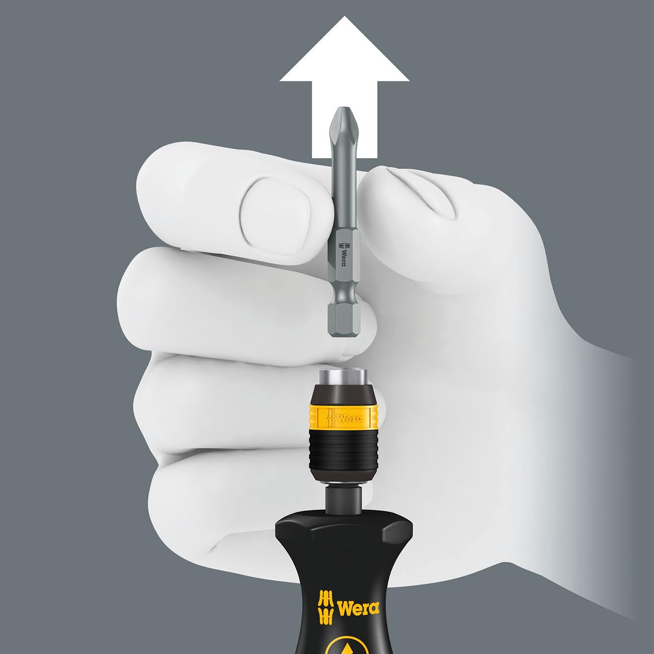 Wera 05051464001 Kraftform ESD 816 R Hexagon Bitholding Screwdriver, Non-Magnetic, 1/4" Head, 119mm Blade Length