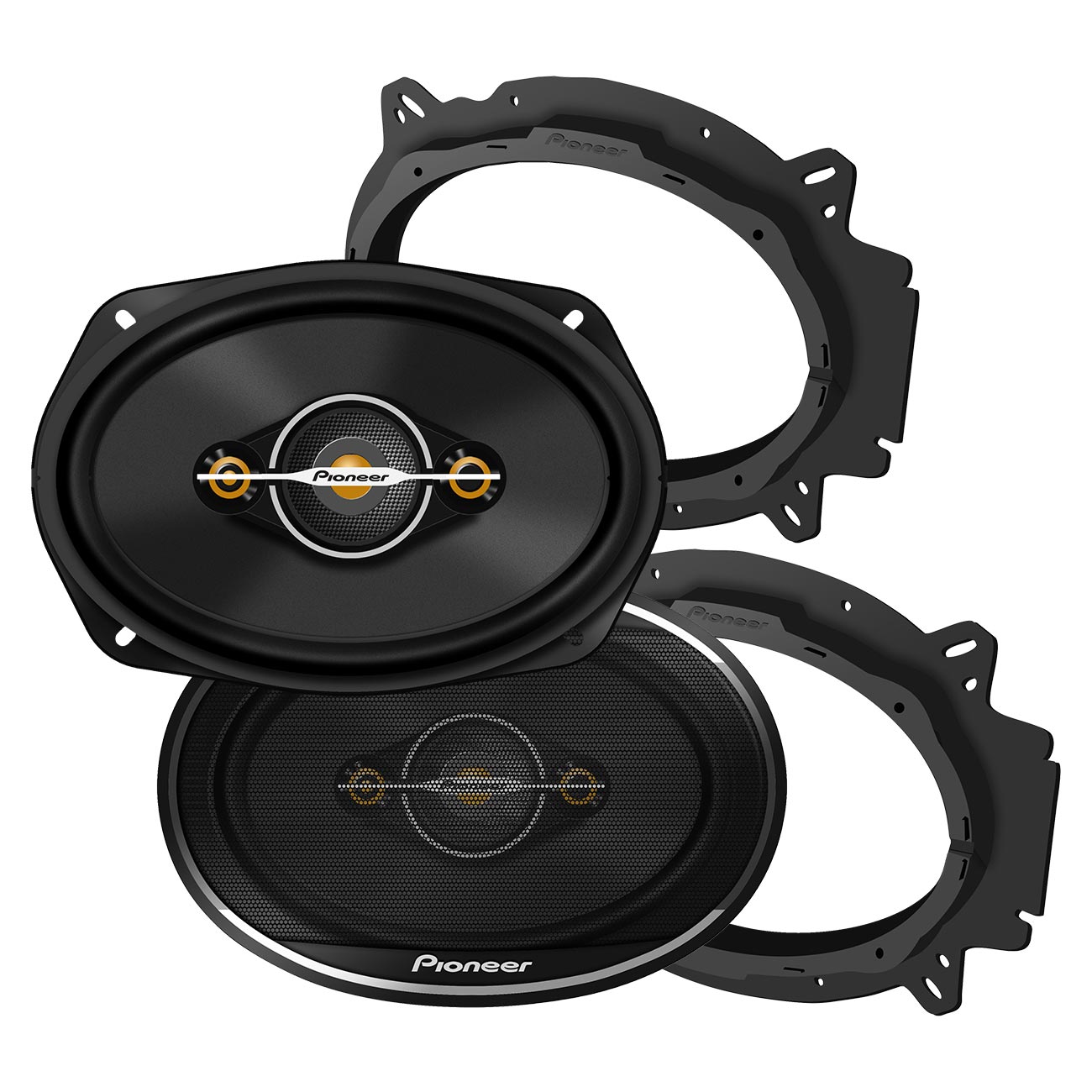 Pioneer A-Series Standard TS-A6961F 6” x 9” 4-Way Speakers (Pair) – 450W Max, Balanced Sound + Smooth Treble, Enhanced Bass, Ideal Factory Upgrade, Installation Adaptors Included