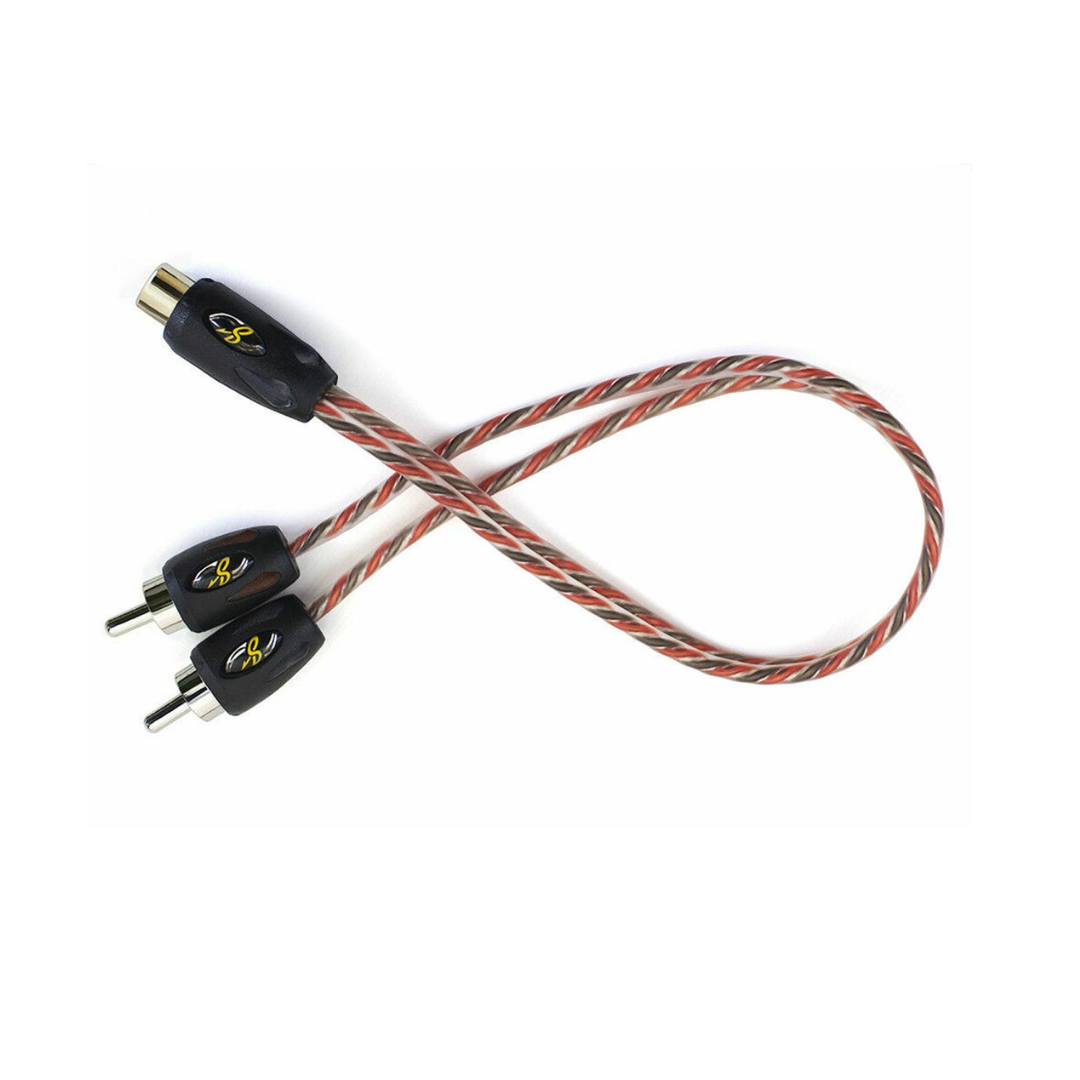 Stinger SI42YM 2-Channel 4000 Series RCA Y-Adapter Cable (1 Female to 2 Male)