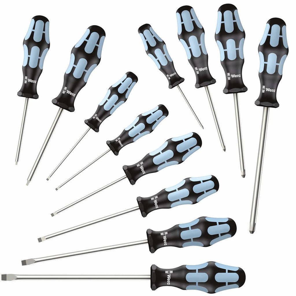 Wera - Stainless Screwdriver Set 12Pc (Sl/Ph/Sq), 3334/12 - 5347903001