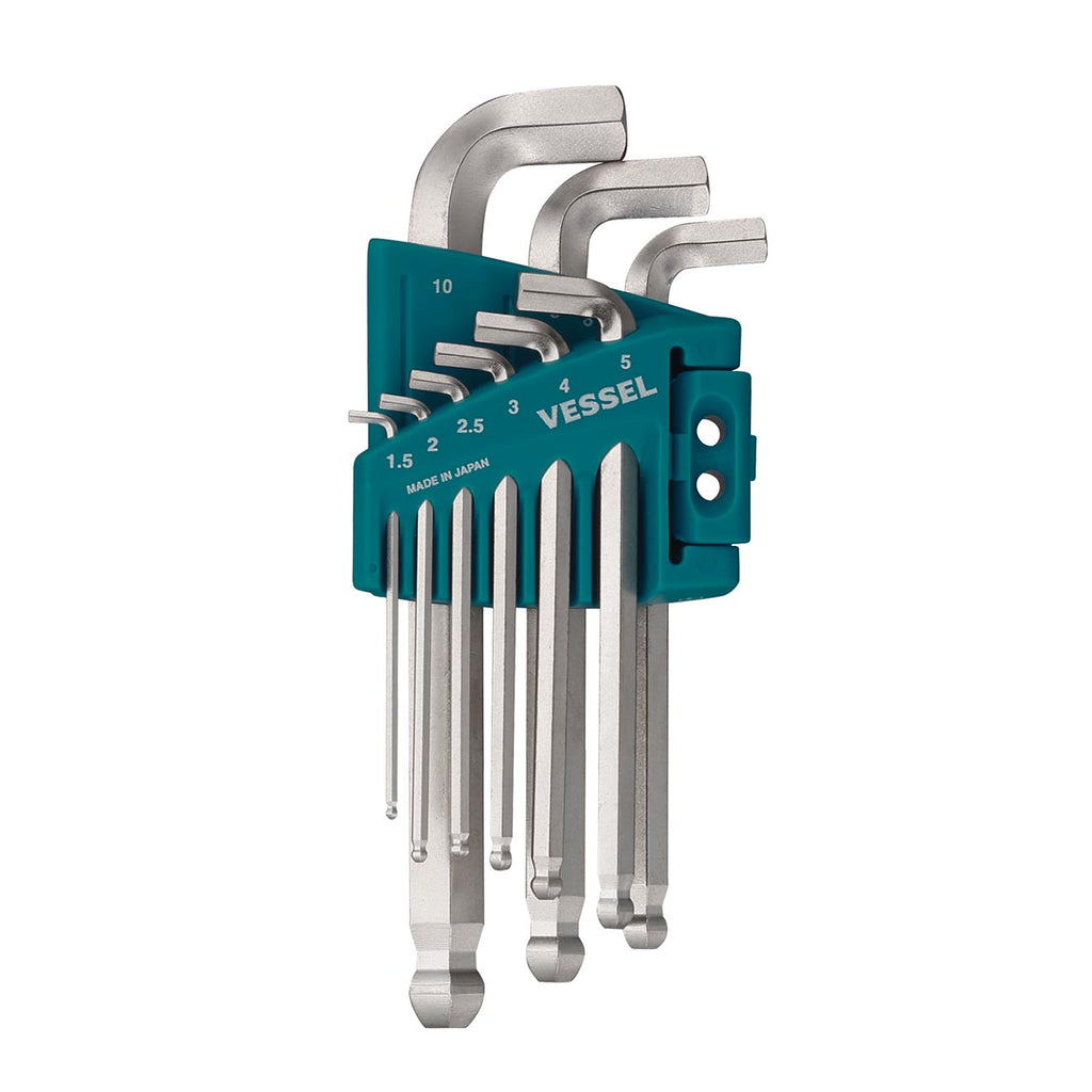 VESSEL Ball Point Hex L-Key Wrench Stubby (Short Type) 9PC. Set No.8209BP-SU 8209BPSU