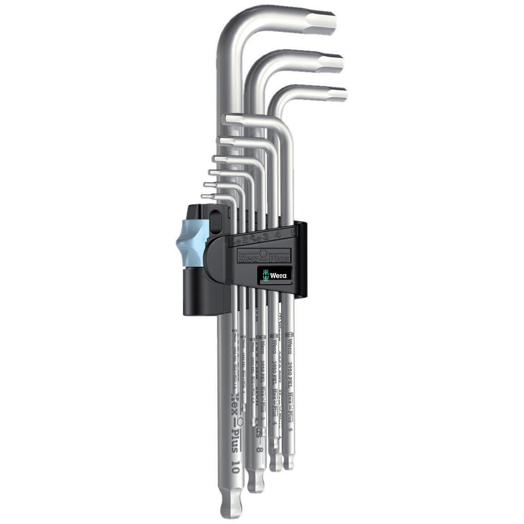 Wera 05073544001 Metric Hex-Plus Stainless Steel L-Key Wrench Set (9-Piece)
