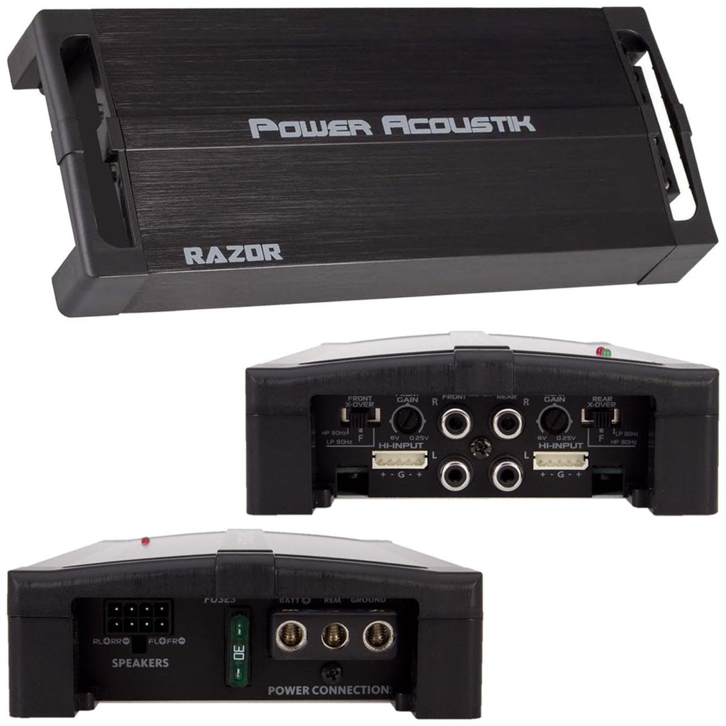 Power Acoustik RZ4-1200D 1200W Class D 4 Channel Amplifier, Black
