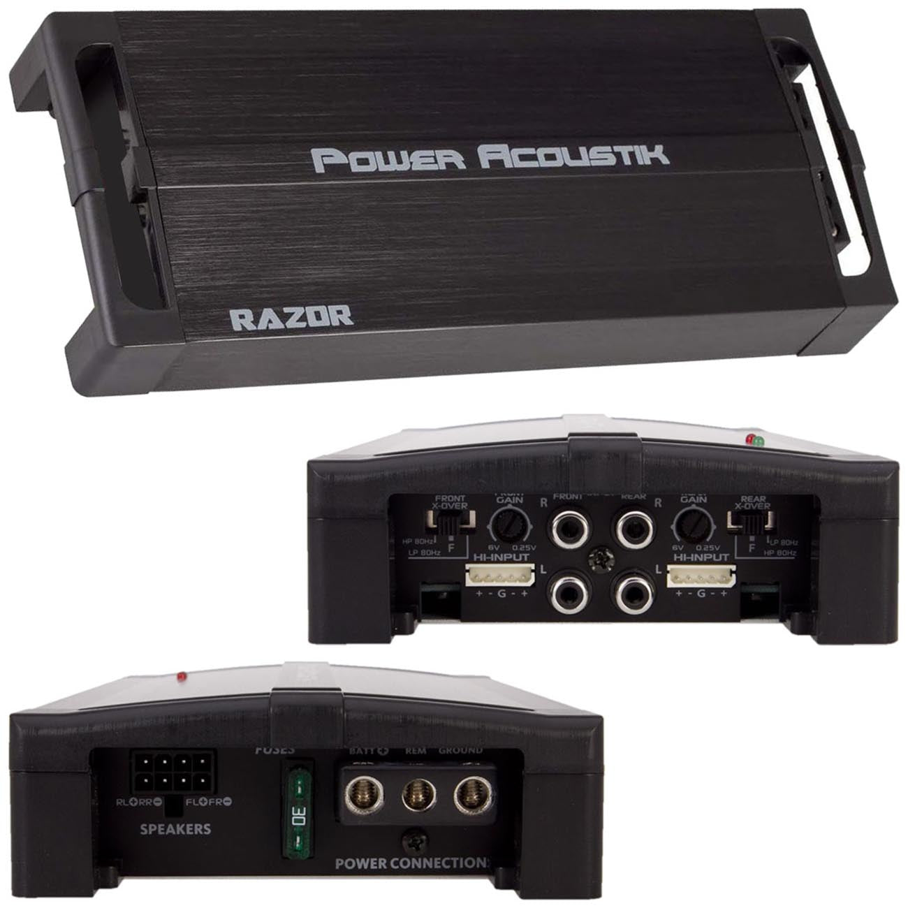 Power Acoustik RZ4-1200D 1200W Class D 4 Channel Amplifier, Black
