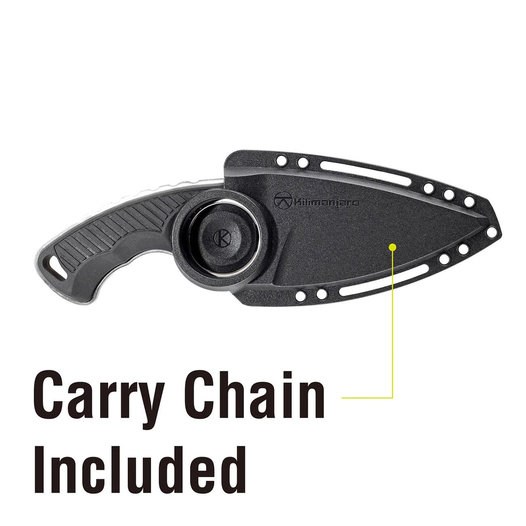 Kilimanjaro Stretta 910106 6.75" Drop Point Neck Knife – Fixed Blade EDC Knife with Sheath, Compact Outdoor Utility Knife