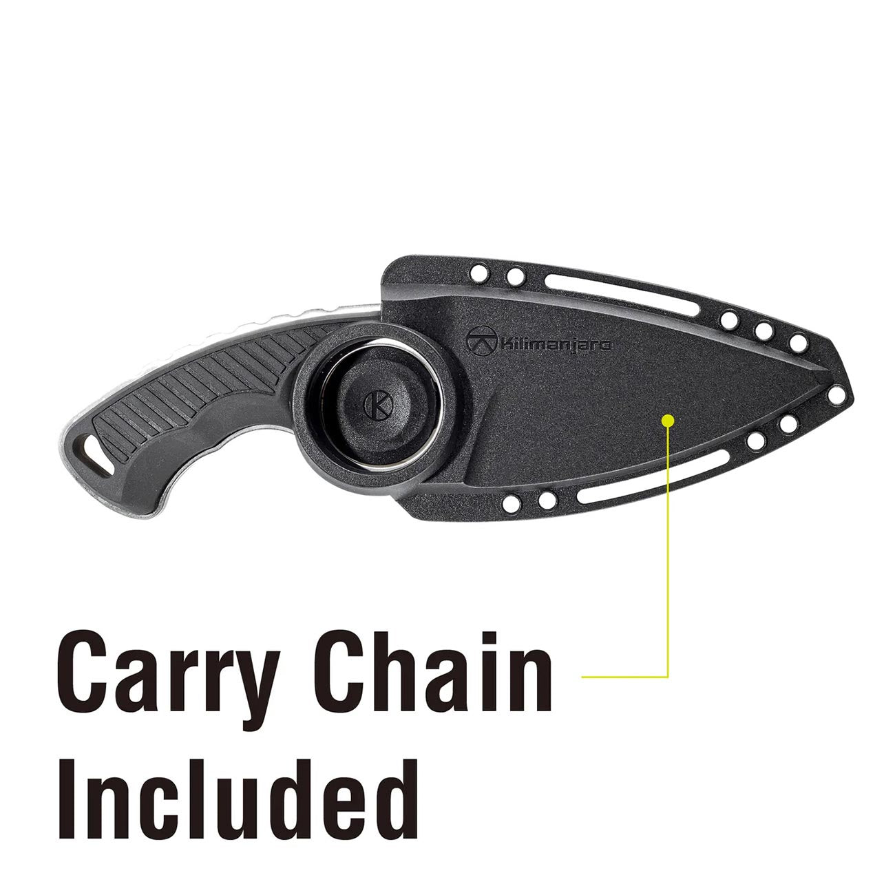 Kilimanjaro Stretta 910106 6.75" Drop Point Neck Knife – Fixed Blade EDC Knife with Sheath, Compact Outdoor Utility Knife