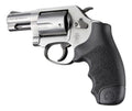 Hogue OverMolded Rubber Monogrip for S&W J-Frame Revolver, Round Butt Revolver Grip, Black - 60000