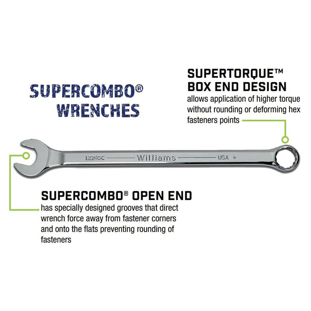 Williams & Snap On WS-1171SCA Combination Wrench Set44; Satin - 11 Piece