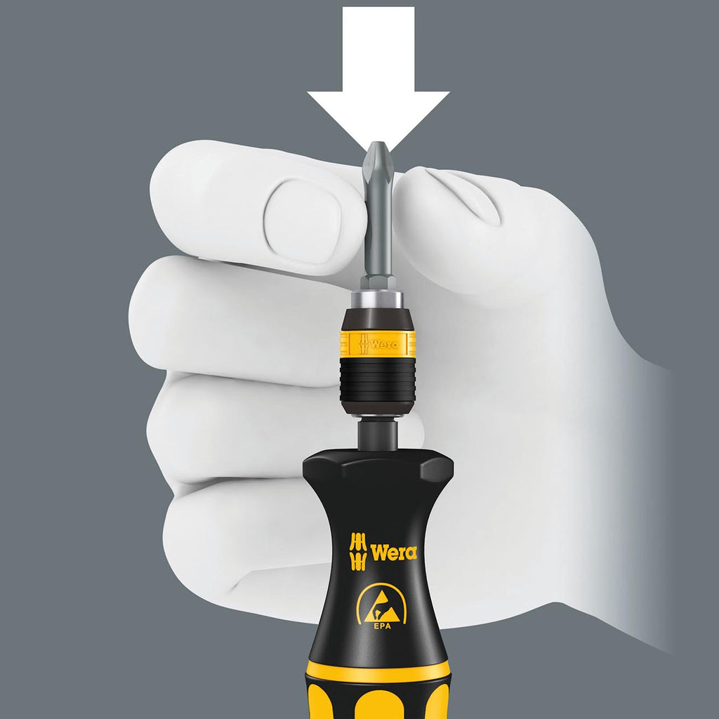 Wera 05051464001 Kraftform ESD 816 R Hexagon Bitholding Screwdriver, Non-Magnetic, 1/4" Head, 119mm Blade Length