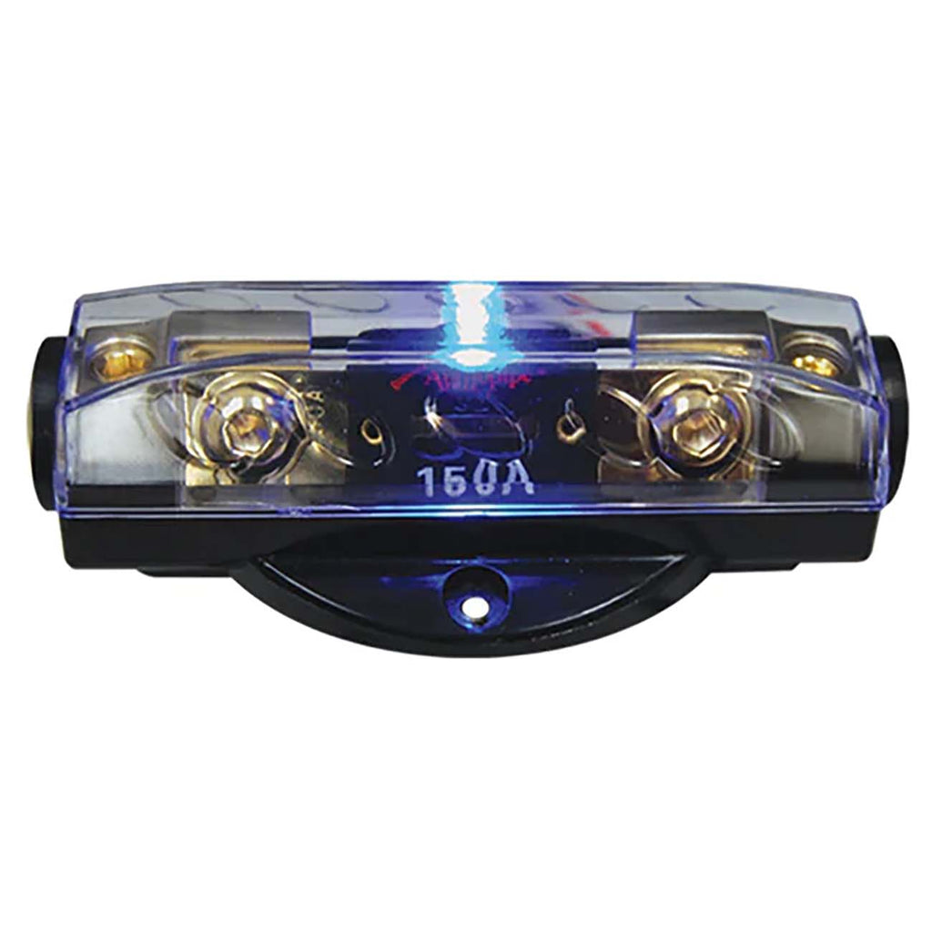 Audiopipe CQ1221P Platinum ANL Fuse Holder with Blue LED Indicator – Inline Car Audio Power Fuse Block