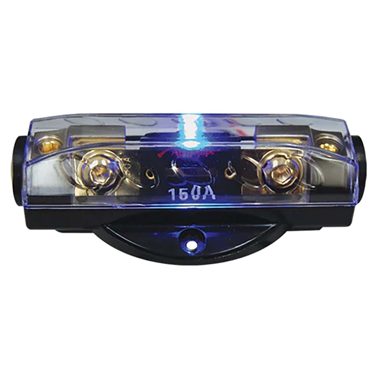 Audiopipe CQ1221P Platinum ANL Fuse Holder with Blue LED Indicator – Inline Car Audio Power Fuse Block