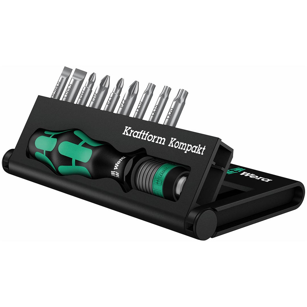 Wera - 5056653001 KK 10 Compact Bitholder and Bit Set, 10-Piece