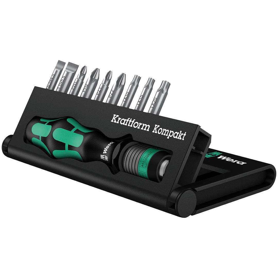 Wera - 5056653001 KK 10 Compact Bitholder and Bit Set, 10-Piece