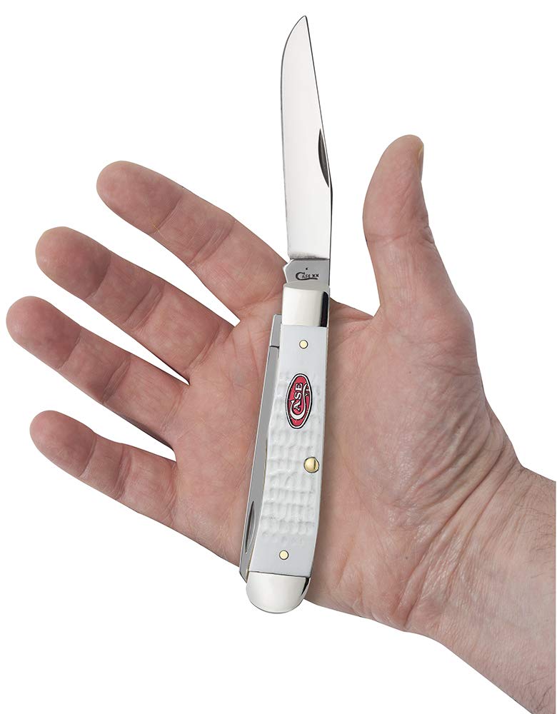 Case WR XX Pocket Knife Sparxx White Jigged Synthetic Trapper Item #60182 - (6254 SS)