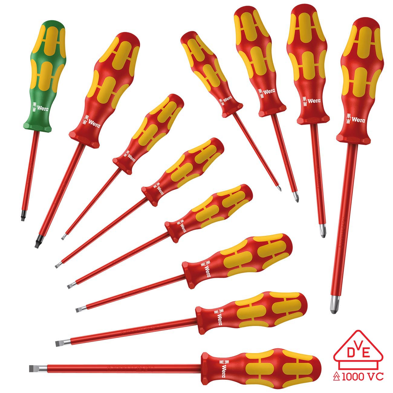 Wera - Vde Insulated Screwdriver Set 12Pc (Sl/Ph/Sq), 160I/12 - 5347900001