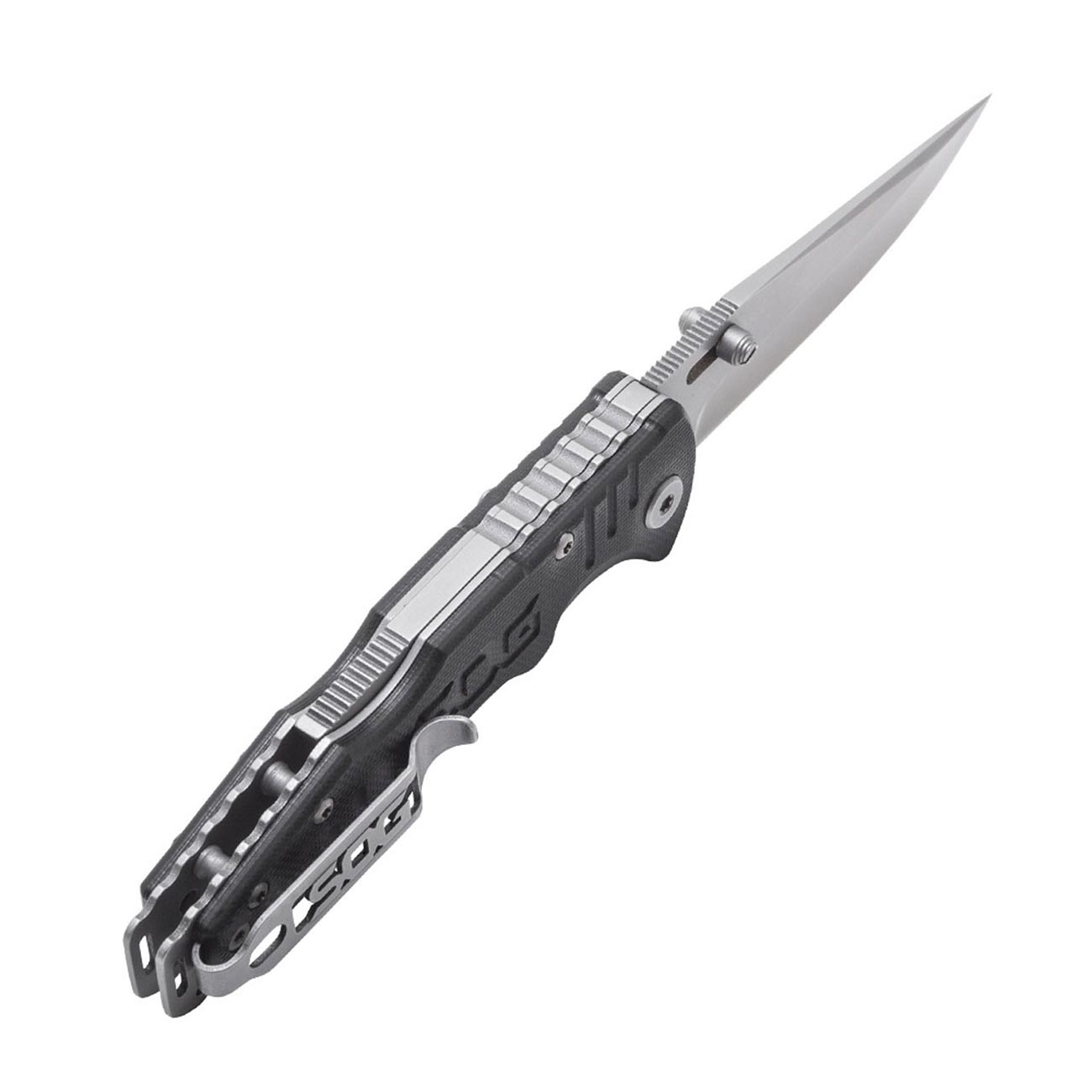 SOG Salute Mini Tactical Knife- EDC Folding Pocket Knife with 3.1 Inch Blade, Adjustable Thumb Stud and Low Carry Bayonet Clip, Bead Blasted (FF1001-CP)