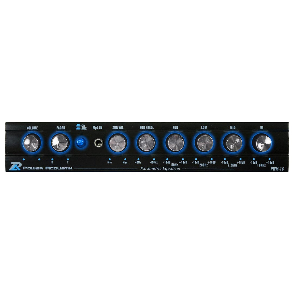 POWER ACOUSTIK PA 4 Band EQ 7 Volt Blue Illumination