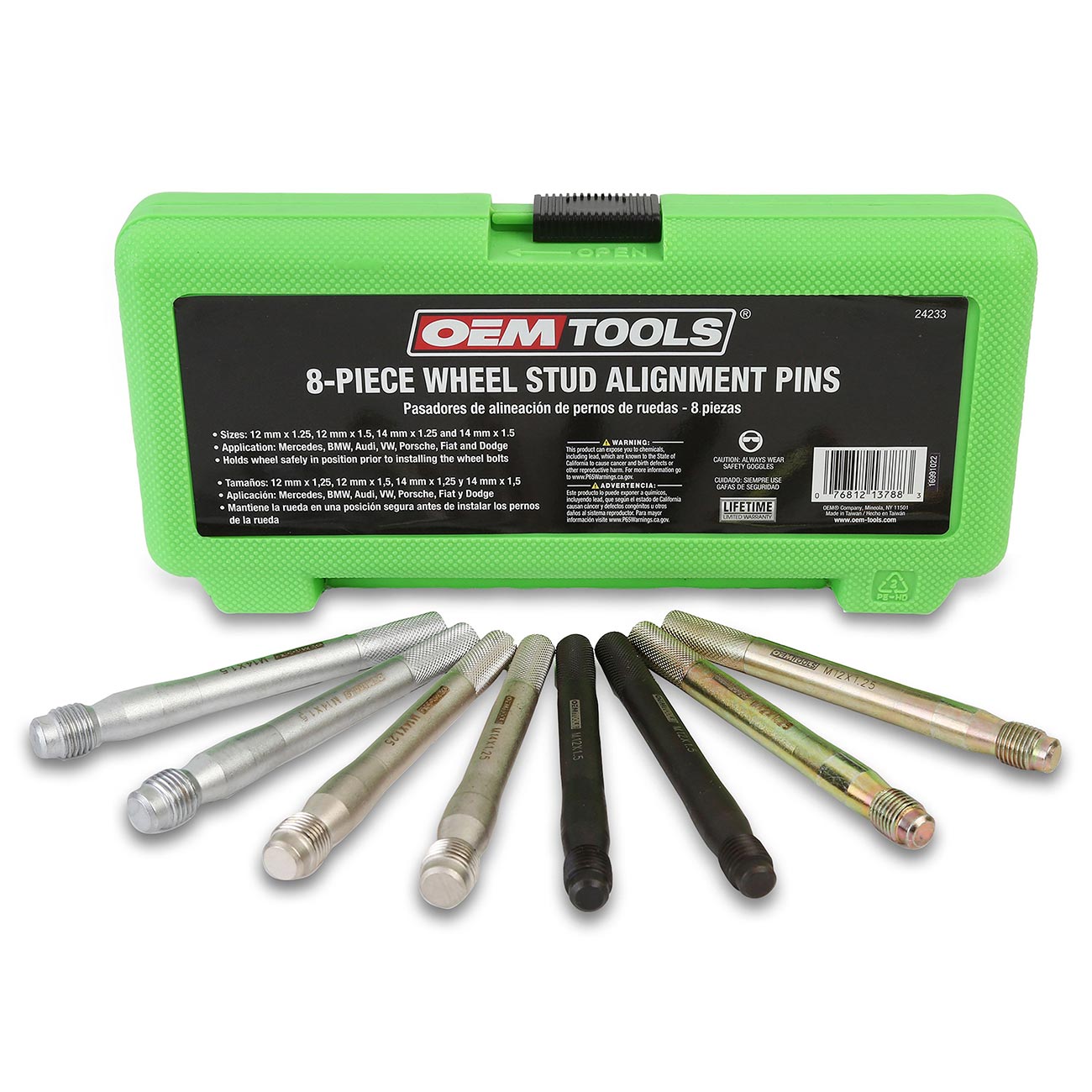 OEMTOOLS 24233 Wheel Stud Alignment Kit, Safe Wheel Alignment Tool, Wheel Hanger Color-Coded for Foreign and Domestic Vehicles, Wheel Fitment Tool 8-Piece Set