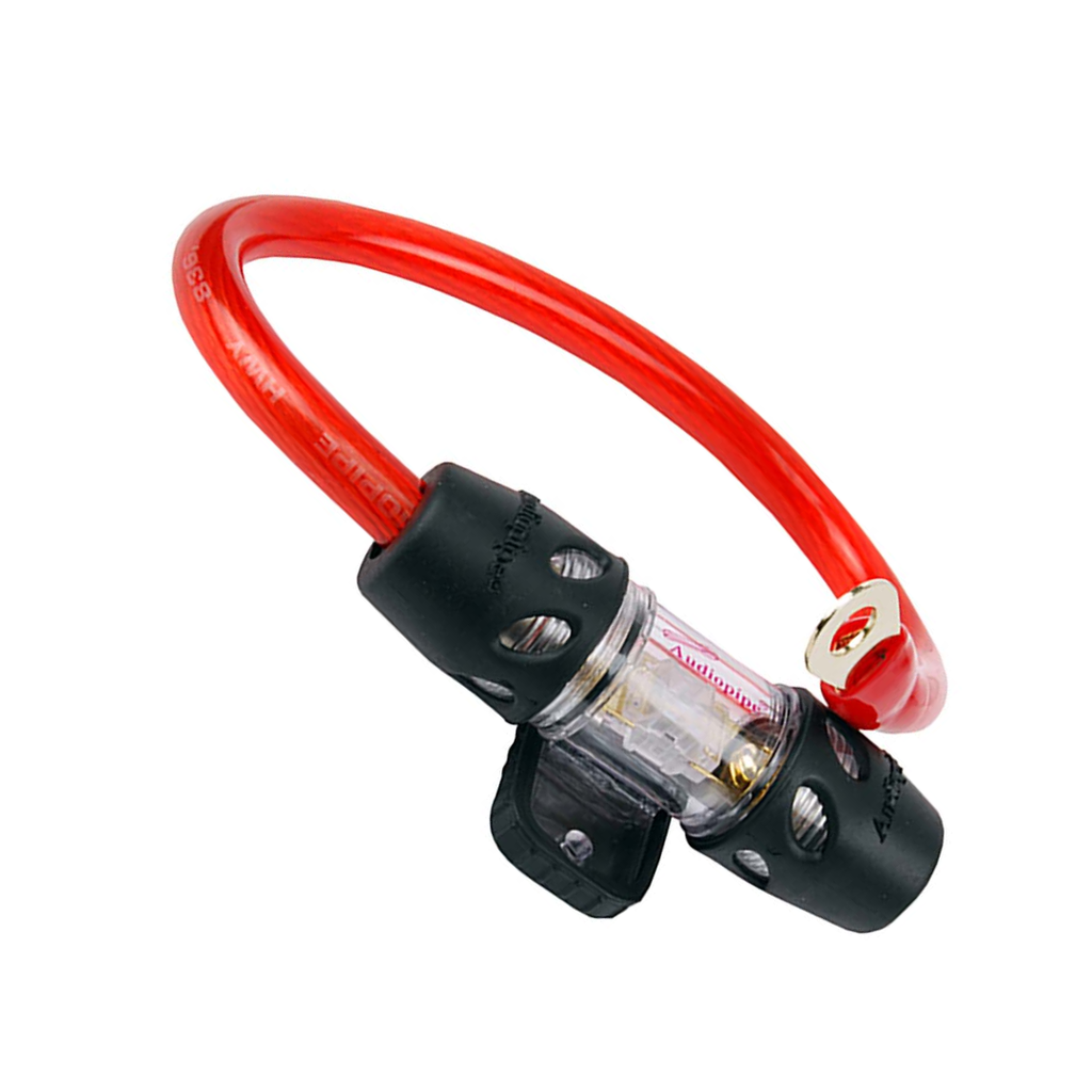 Audiopipe NQ604 AFC Inline Fuse Holder Kit with 80A Fuse & 1 ft 4 Gauge Power Cable – Car Audio Power Protection
