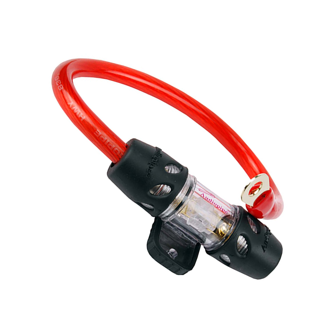 Audiopipe NQ604 AFC Inline Fuse Holder Kit with 80A Fuse & 1 ft 4 Gauge Power Cable – Car Audio Power Protection