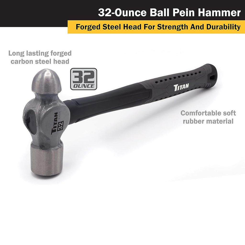 Titan 63024 32oz (2lb) Ball Peen Hammer