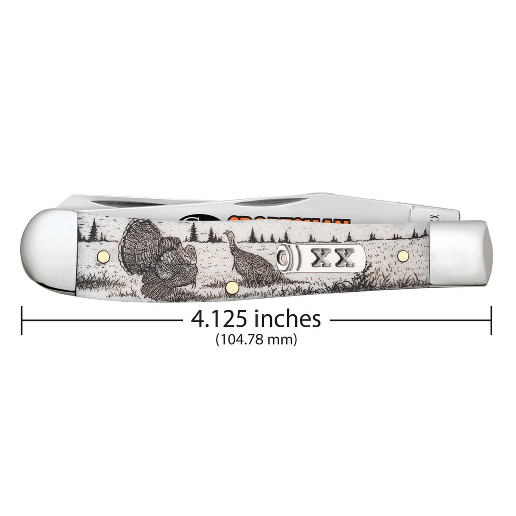 Case Knives Sportsman Series Turkey Trapper Folding Pocket Knife Smooth Natural Bone CASE81221