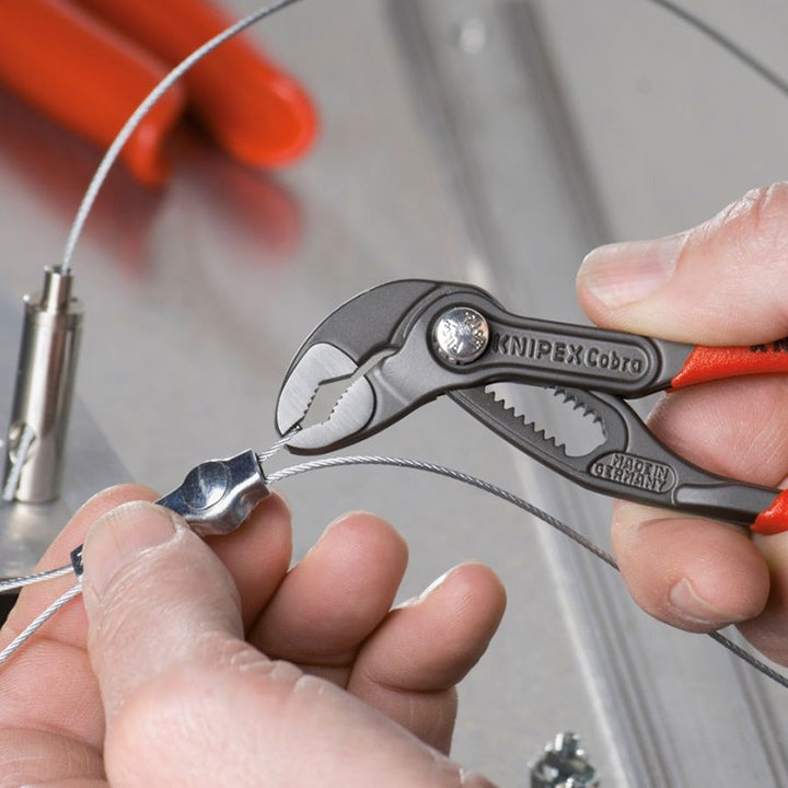 KNIPEX Tools - Cobra Water Pump Pliers (8701125), 5-Inch,Red and Silver