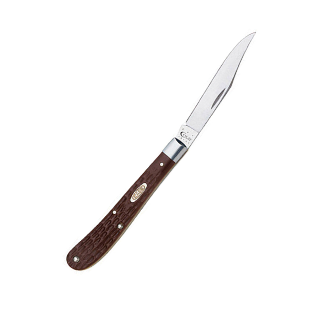 Case 00135 Slimline Trapper Pocket Knife, Stainless Steel/Brown, 4-1/8-In. Blade - Quantity 5