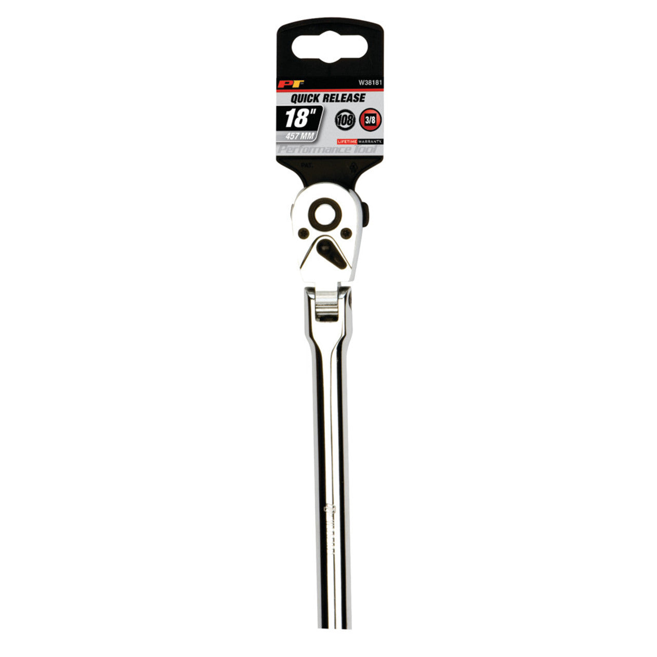 Performance Tool W38181 3/8-Inch Drive Flex Head Long Ratchet