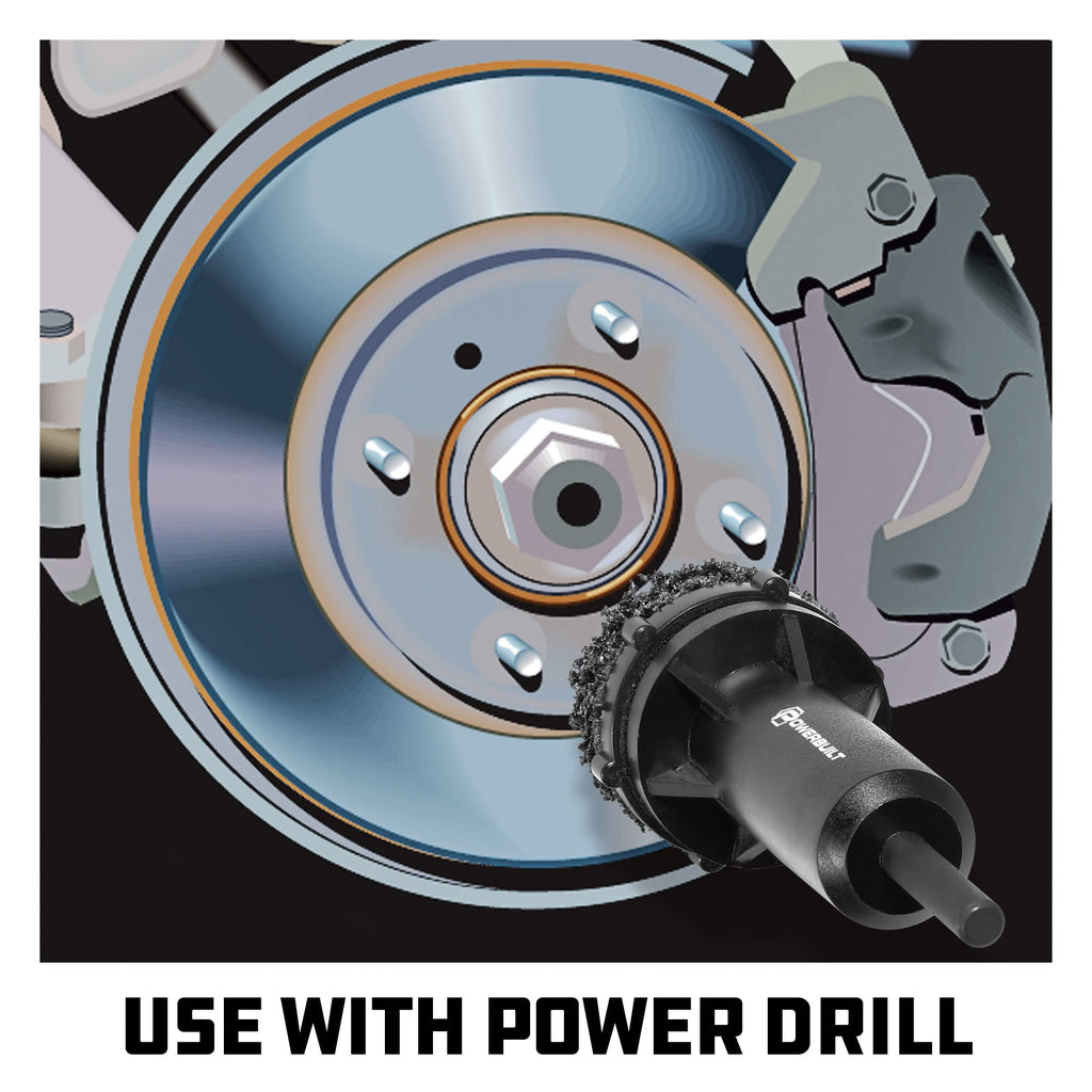 Powerbuilt Brake Rotor Resurfacing Kit, Cleaning, Polishing, Remove Rust and Grime, Drill Attachment 13 Pieces 940382