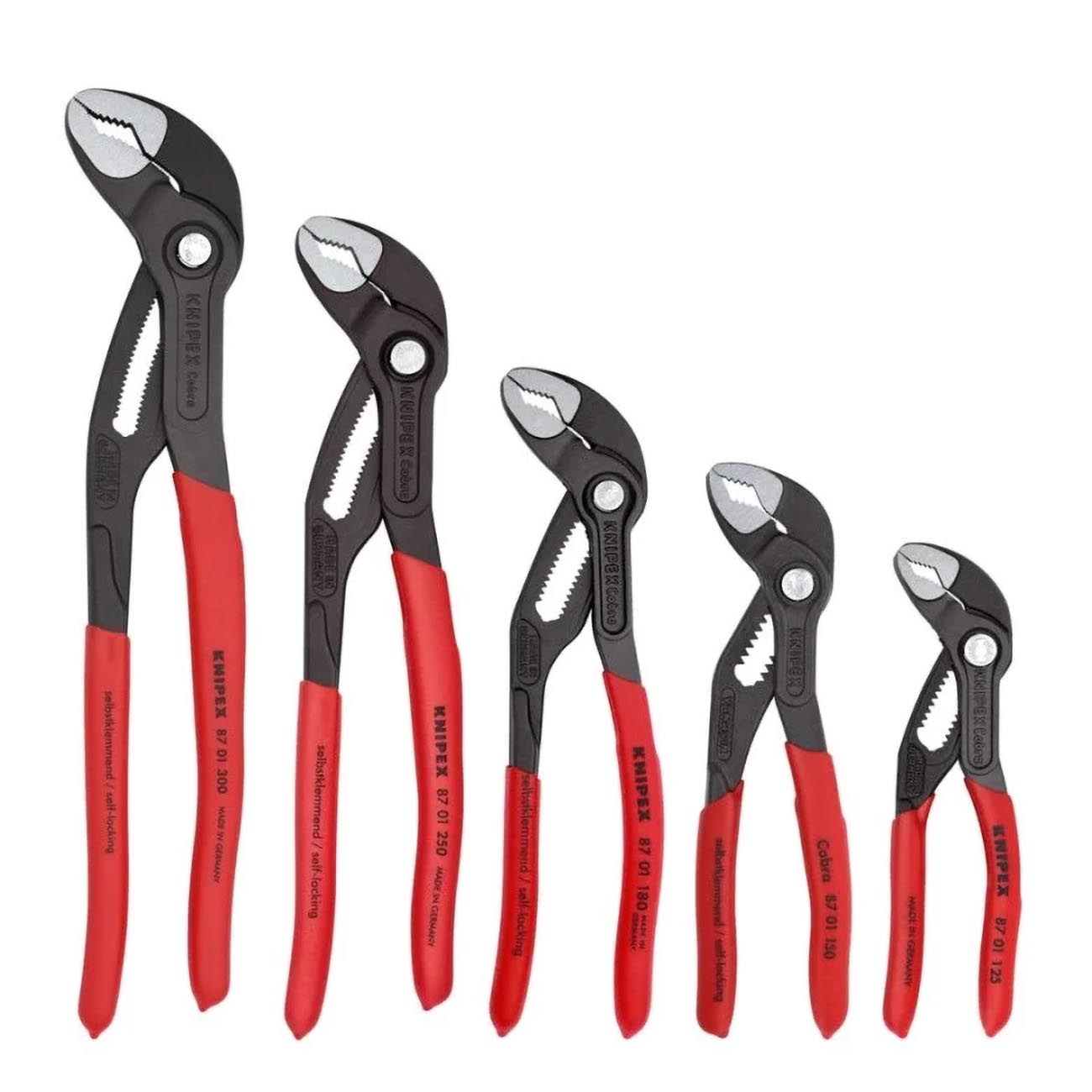 KNIPEX 5 Pc Pliers Cobra Set In Tool Roll, Black