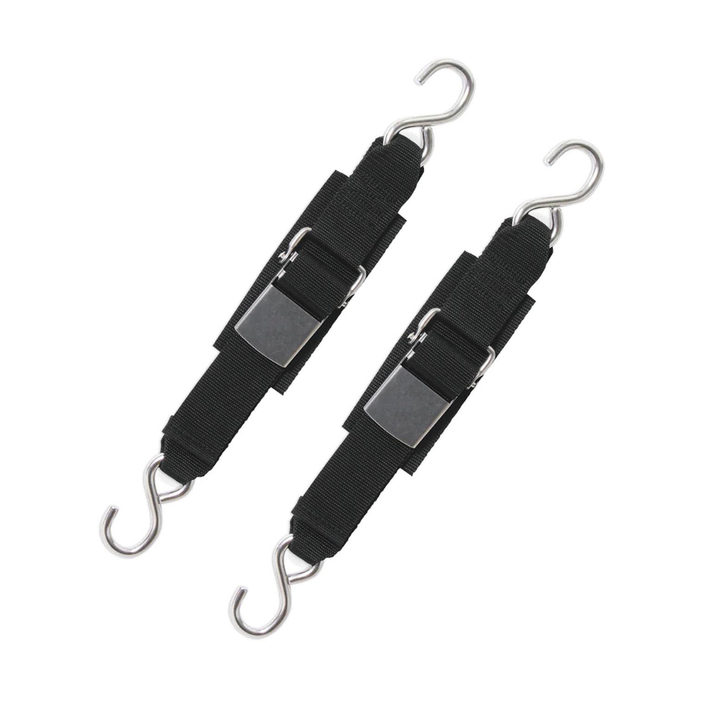 BoatBuckle F12066 Stainless Steel Kwik Lok Transom Tie-Downs – Pair, Boat Trailer Straps