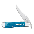 Case Knives 25589 RussLock Folding Pocket Knife – Caribbean Blue Bone Sawcut Jig Handle, Tru-Sharp Surgical Steel Clip Blade
