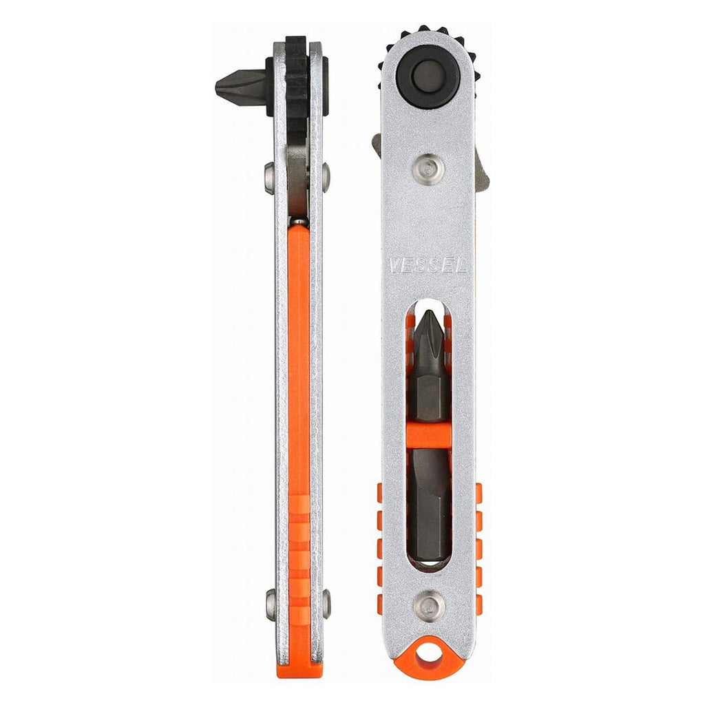 VESSEL Low-Profile Flat Plate Ratchet Screwdriver Set (TX76U (Straight Type))