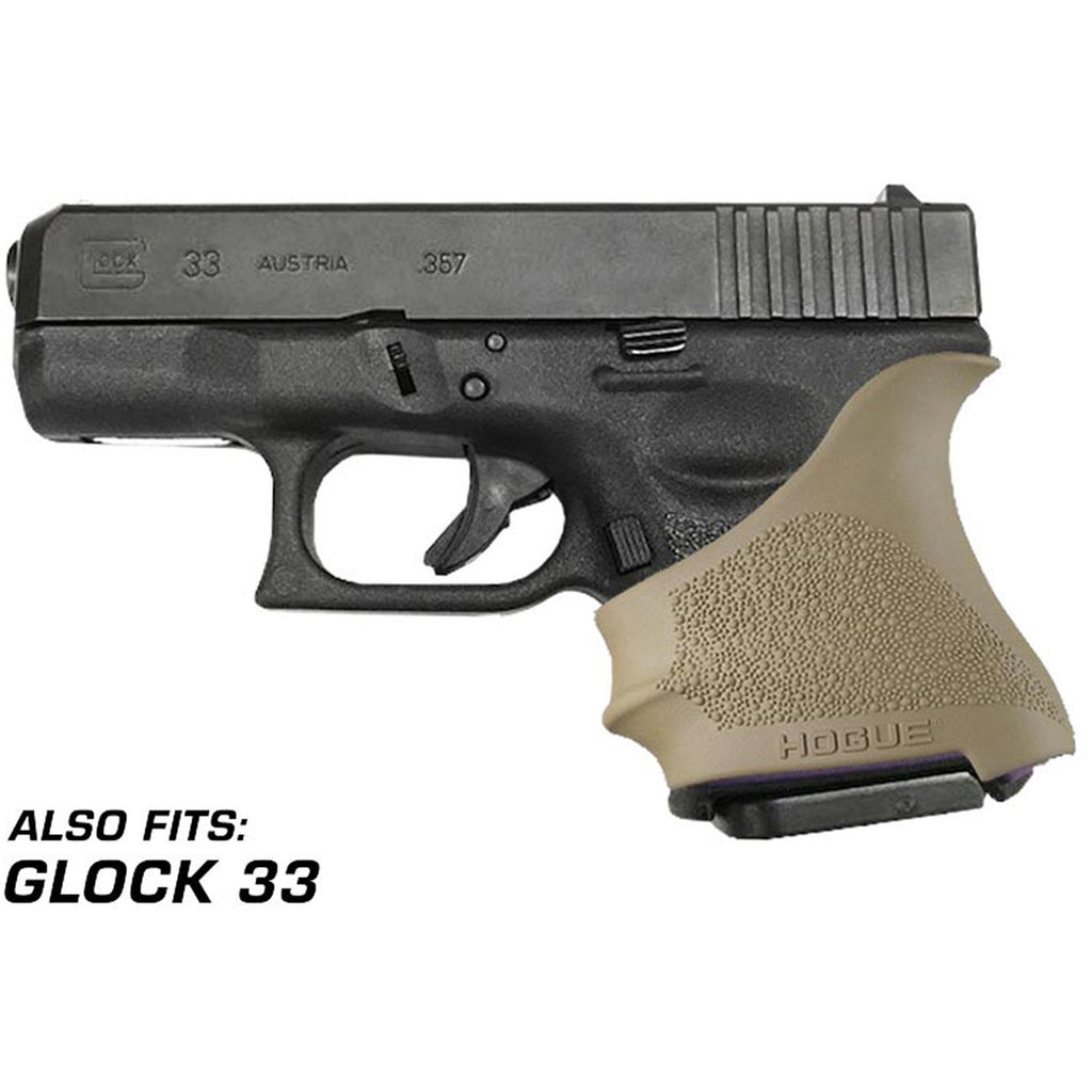 Hogue HandAll Beavertail Rubber Grip Sleeve for Glock 26, 27, 29, 33, 39 (Gen 3 & 4), FDE (Flat Dark Earth) - 18603