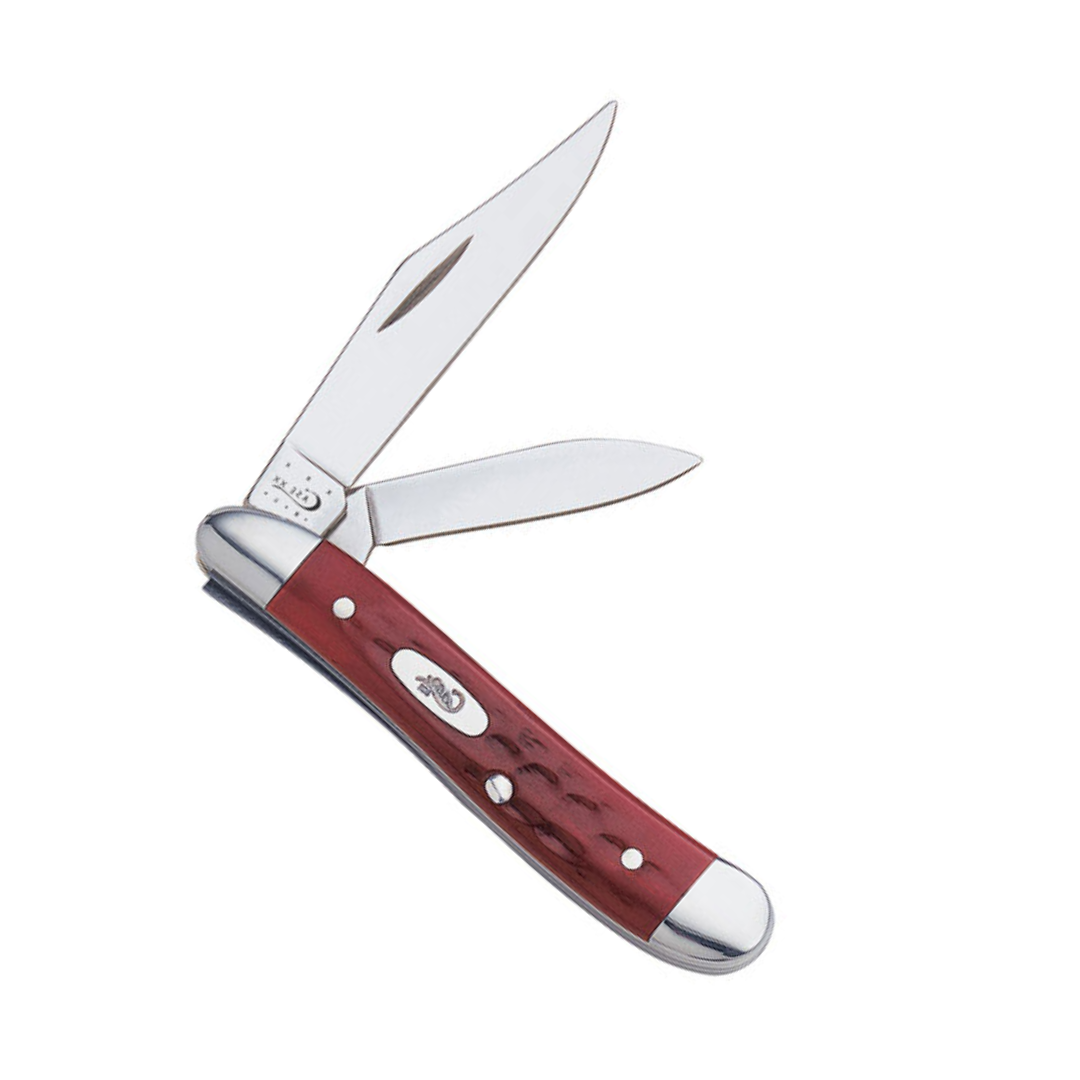 Case Pocket Worn Old Red Bone Peanut Folding Pocket Knife Tru-Sharp Steel USA CASE781